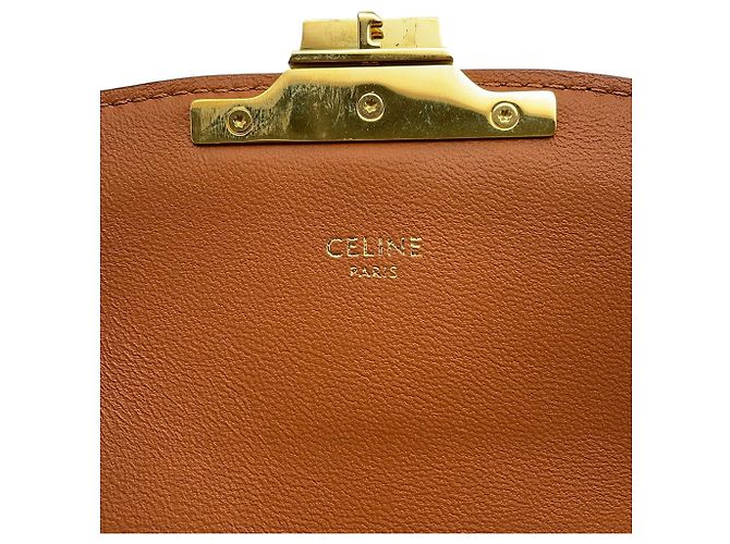 Céline Borsa a tracolla Celine Teen Triomphe Canvas Leather Marrone Crudo - vista 14