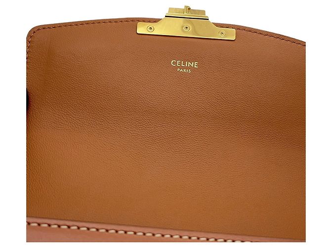 Céline Borsa a tracolla Celine Teen Triomphe Canvas Leather Marrone Crudo - vista 9
