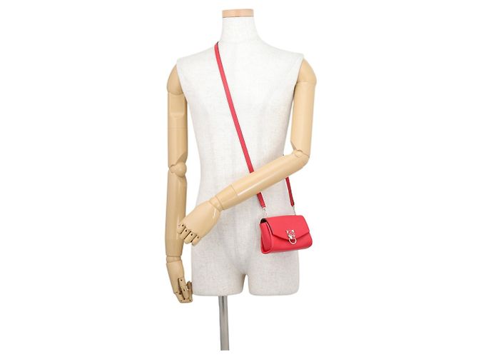 Borsa a tracolla Cartier Panthère de Leather Rosso - vista 4