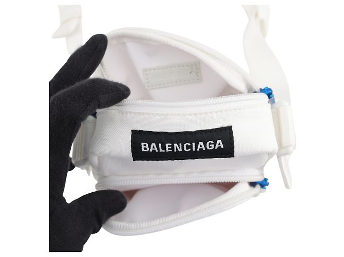 Borsa a tracolla Balenciaga in tela bianca Bianco - vista 5