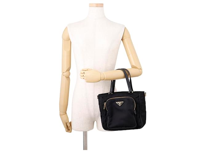 Prada Triangle Nylon Handtasche Schwarz - Ansicht 4
