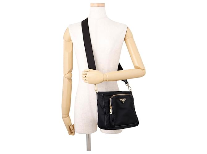 Prada Triangle Nylon Handtasche Schwarz - Ansicht 5