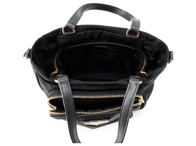 Prada Triangle Nylon Handtasche Schwarz - Ansicht 6