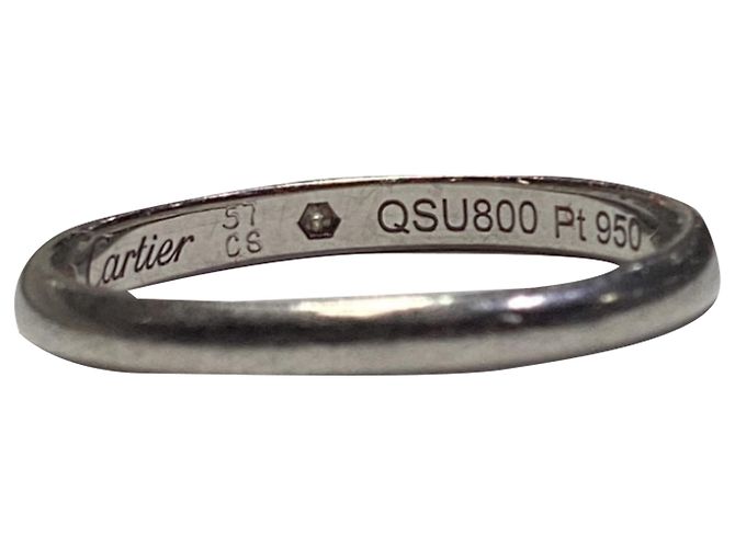 Cartier Ehering aus Platin mit Diamanten Silber - Ansicht 8