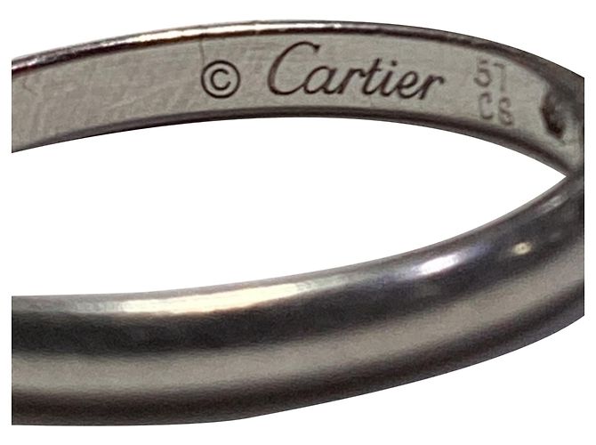 Cartier Ehering aus Platin mit Diamanten Silber - Ansicht 9