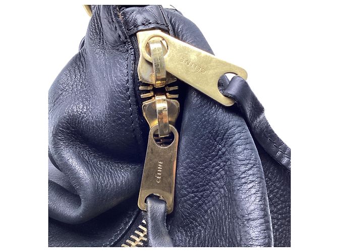 Céline Borsa Hobo Slouched Celine in pelle nera Nero - vista 11