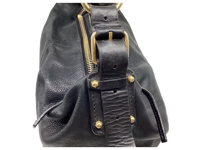Céline Borsa Hobo Slouched Celine in pelle nera Nero - vista 13