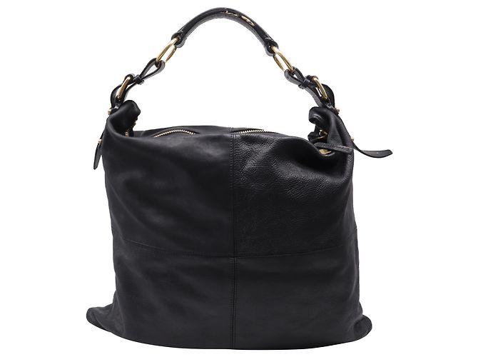 Céline Borsa Hobo Slouched Celine in pelle nera Nero - vista 4