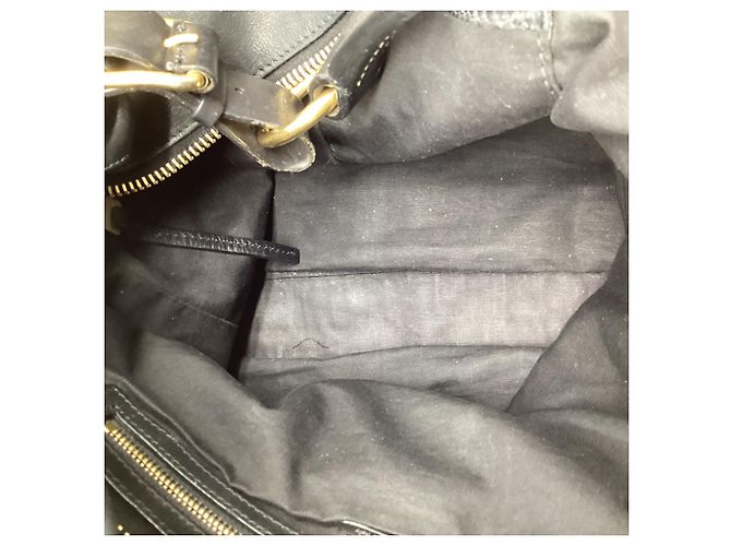 Céline Borsa Hobo Slouched Celine in pelle nera Nero - vista 8