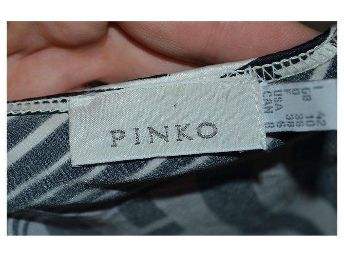 Top monohombro Pinko con estampado geométrico Negro Blanco - vista 4