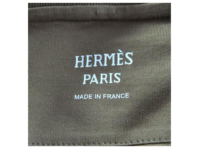 Hermès Vestido de algodón Hermes Verde Caqui - vista 6