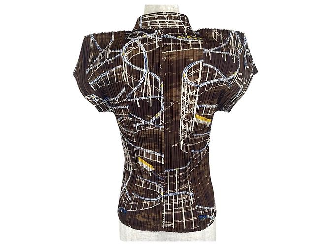 Issey Miyake Camiseta PLEATS PLEASE con estampado Roller Coaster Multicolor - vista 3