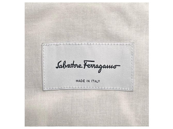 Camicia a maniche lunghe in lino Salvatore Ferragamo Marrone Beige - vista 8
