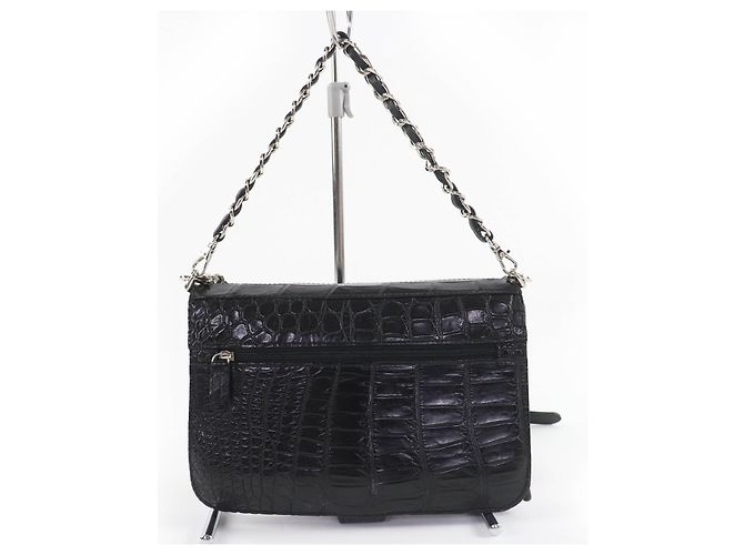 Autre Marque Borsa a tracolla Crocodile COCCO CRISTALLO Nero - vista 2