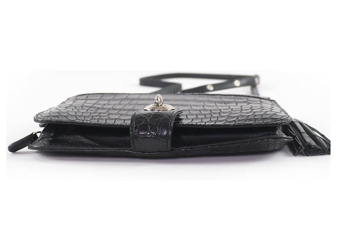 Autre Marque Borsa a tracolla Crocodile COCCO CRISTALLO Nero - vista 3