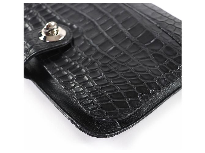 Autre Marque Borsa a tracolla Crocodile COCCO CRISTALLO Nero - vista 6