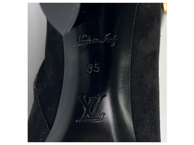 Bottines en cuir daim Louis Vuitton 1A965S Noir - vue 10