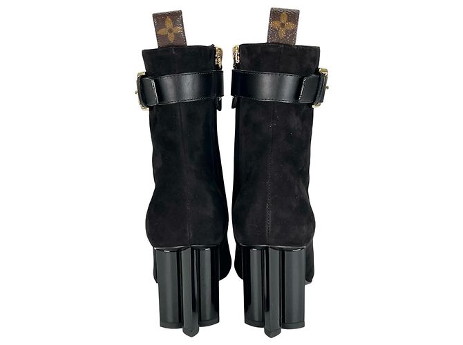 Bottines en cuir daim Louis Vuitton 1A965S Noir - vue 4