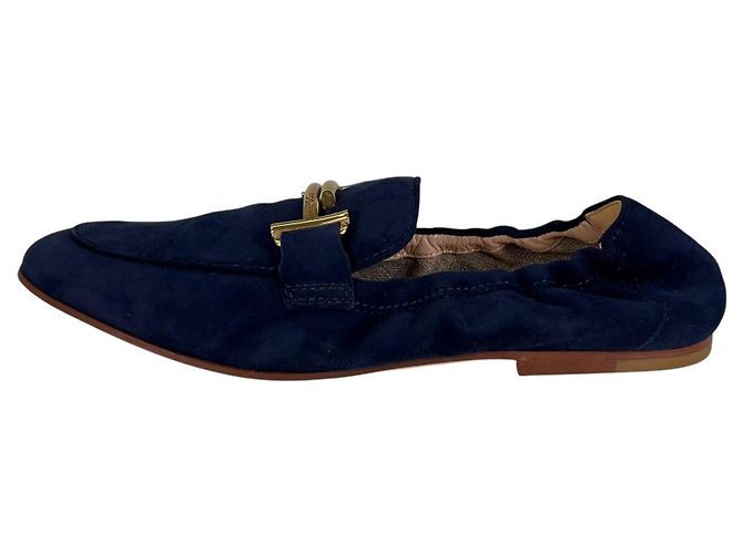 Tod's Mocassini in camoscio Tod’s Double T Blu Blu navy - vista 4