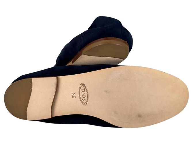 Tod's Mocassini in camoscio Tod’s Double T Blu Blu navy - vista 7
