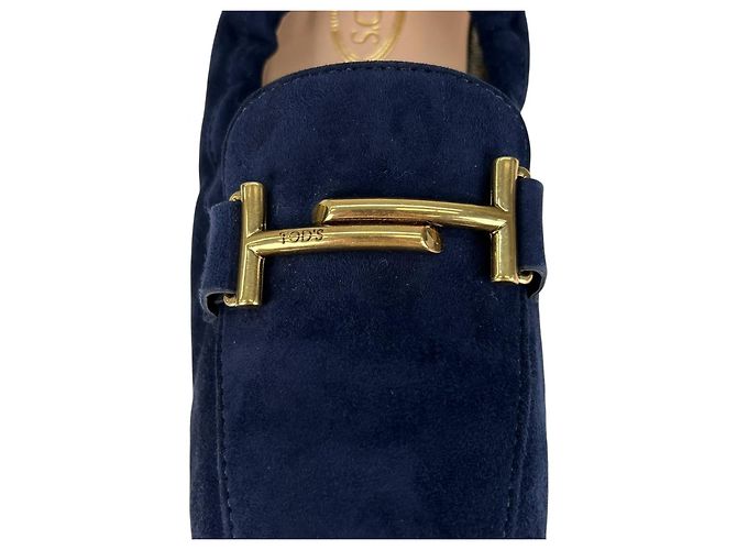 Tod's Mocassini in camoscio Tod’s Double T Blu Blu navy - vista 8