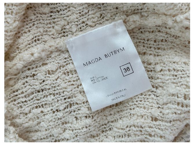 Magda Butrym Langes Strickkleid in Creme Beige - Ansicht 6