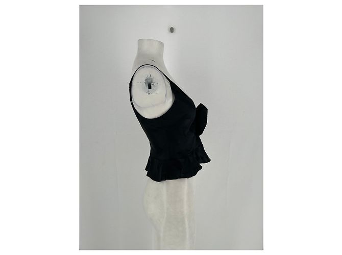 Autre Marque Top DELFI de seda negro XS - vista 3