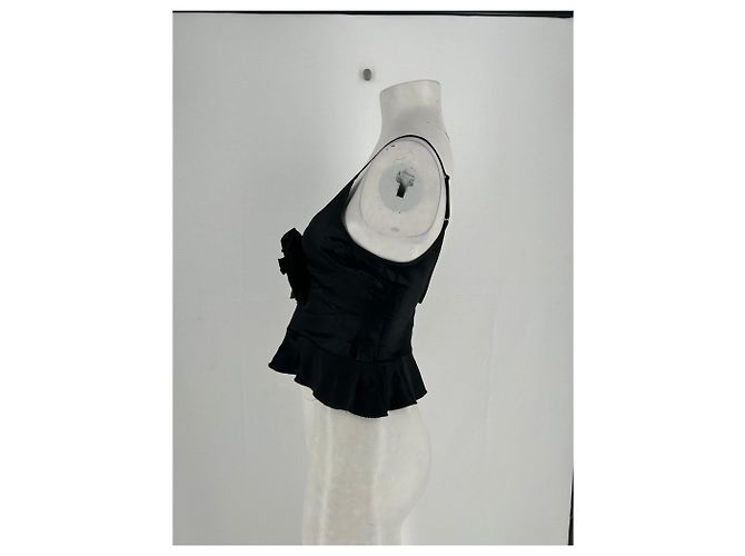 Autre Marque Top DELFI de seda negro XS - vista 4