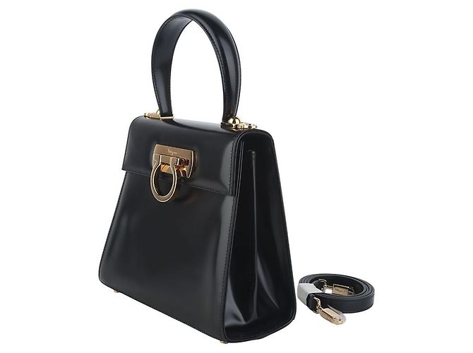 Salvatore Ferragamo Borsa a tracolla Kelly Small Gancini tono oro D'oro - vista 2