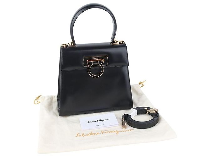 Salvatore Ferragamo Borsa a tracolla Kelly Small Gancini tono oro D'oro - vista 8
