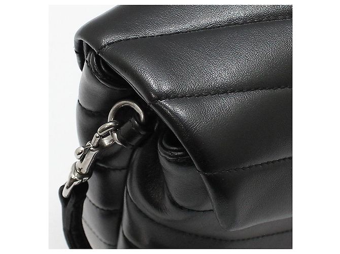 Saint Laurent Borsa a tracolla Loulou Toy Mini in pelle nera monogram - vista 10