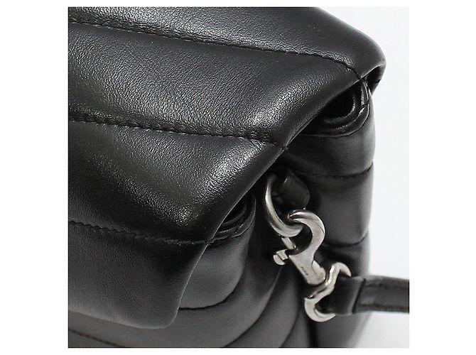 Saint Laurent Borsa a tracolla Loulou Toy Mini in pelle nera monogram - vista 11