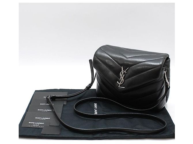 Saint Laurent Borsa a tracolla Loulou Toy Mini in pelle nera monogram - vista 2