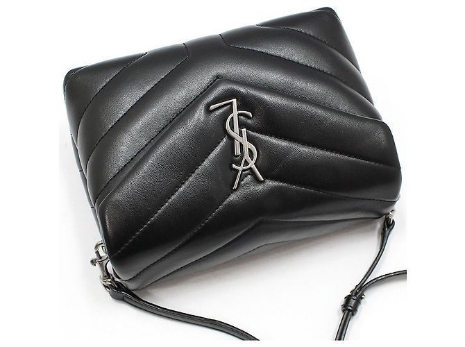 Saint Laurent Borsa a tracolla Loulou Toy Mini in pelle nera monogram - vista 3