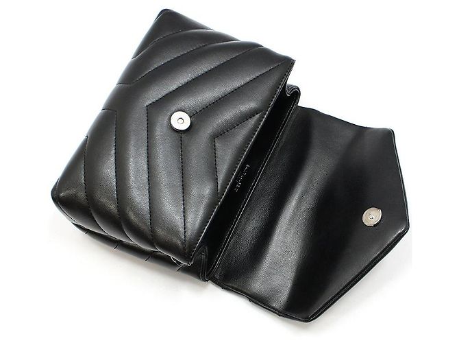 Saint Laurent Borsa a tracolla Loulou Toy Mini in pelle nera monogram - vista 7
