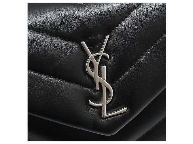 Saint Laurent Borsa a tracolla Loulou Toy Mini in pelle nera monogram - vista 9