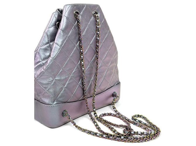 Chanel Zaino Gabrielle iridescente Porpora - vista 7