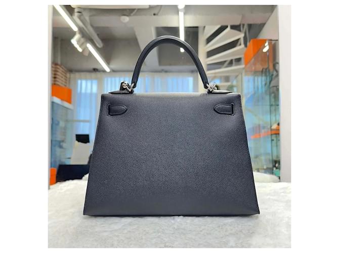 Hermès Timbro della dimensione della borsa Kelly Nero - vista 2