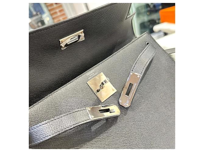 Hermès Timbro della dimensione della borsa Kelly Nero - vista 6