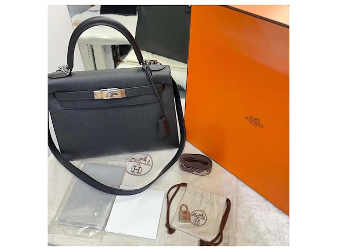 Hermès Timbro della dimensione della borsa Kelly Nero - vista 8