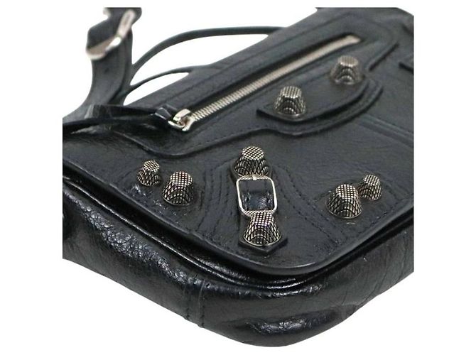 Balenciaga Mini Borsa a Tracolla con Patta Le Cagole Nero - vista 8