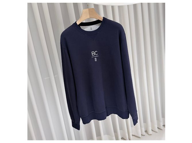 Brunello Cucinelli Baumwoll-Sweatshirt mit Rundhalsausschnitt Navy Grade, XL) Blau - Ansicht 3