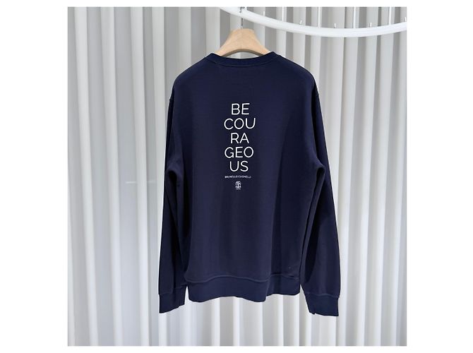 Brunello Cucinelli Baumwoll-Sweatshirt mit Rundhalsausschnitt Navy Grade, XL) Blau - Ansicht 5