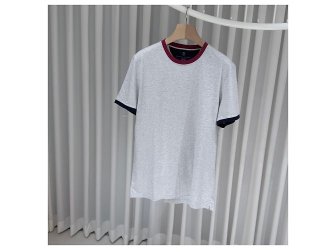 Brunello Cucinelli Baumwoll-T-Shirt mit Rundhalsausschnitt und kurzen Ärmeln Grau (XL) Braun - Ansicht 2
