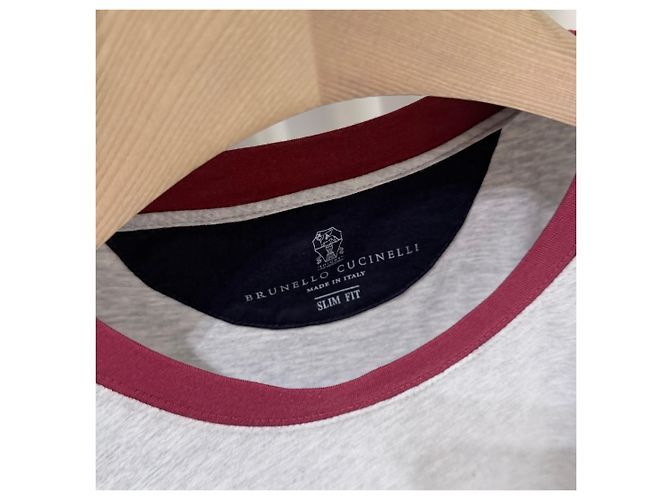 Brunello Cucinelli Baumwoll-T-Shirt mit Rundhalsausschnitt und kurzen Ärmeln Grau (XL) Braun - Ansicht 5