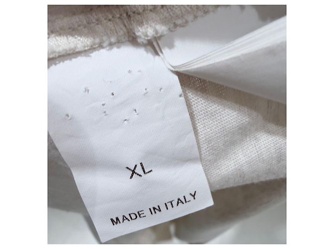Brunello Cucinelli T-shirt a maniche corte e girocollo in cotone a righe (grade/XL) Bianco - vista 6