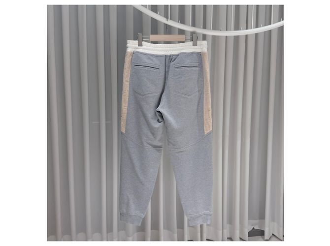 Brunello Cucinelli Set Pantaloni e Felpa con Cappuccio e Zip in Cotone Training Grigio Marrone - vista 10