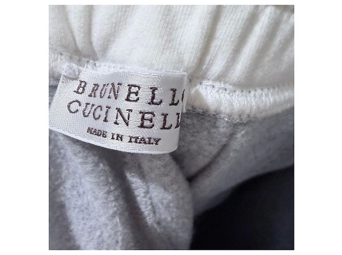 Brunello Cucinelli Set Pantaloni e Felpa con Cappuccio e Zip in Cotone Training Grigio Marrone - vista 11