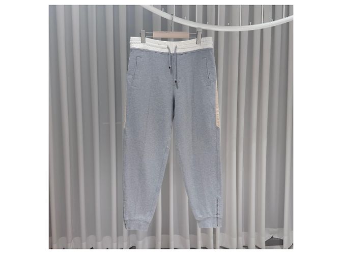 Brunello Cucinelli Set Pantaloni e Felpa con Cappuccio e Zip in Cotone Training Grigio Marrone - vista 6