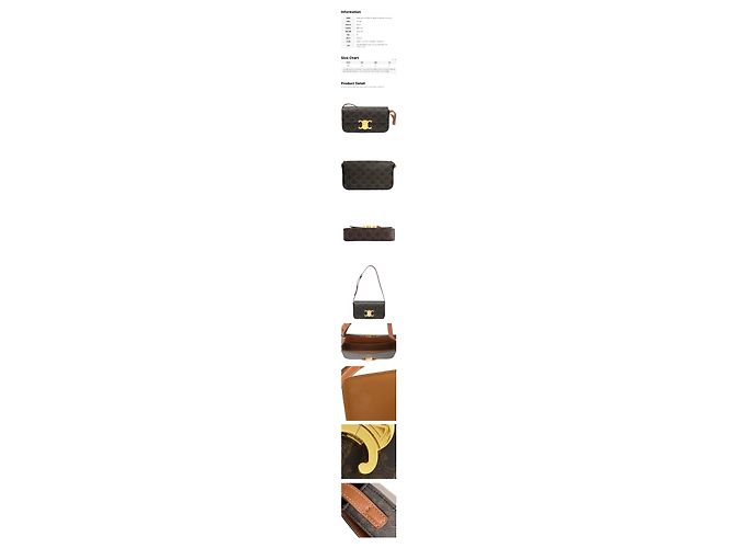 Céline Bolso de hombro Gold Triope Logo Tan CUZ Castaño - vista 2